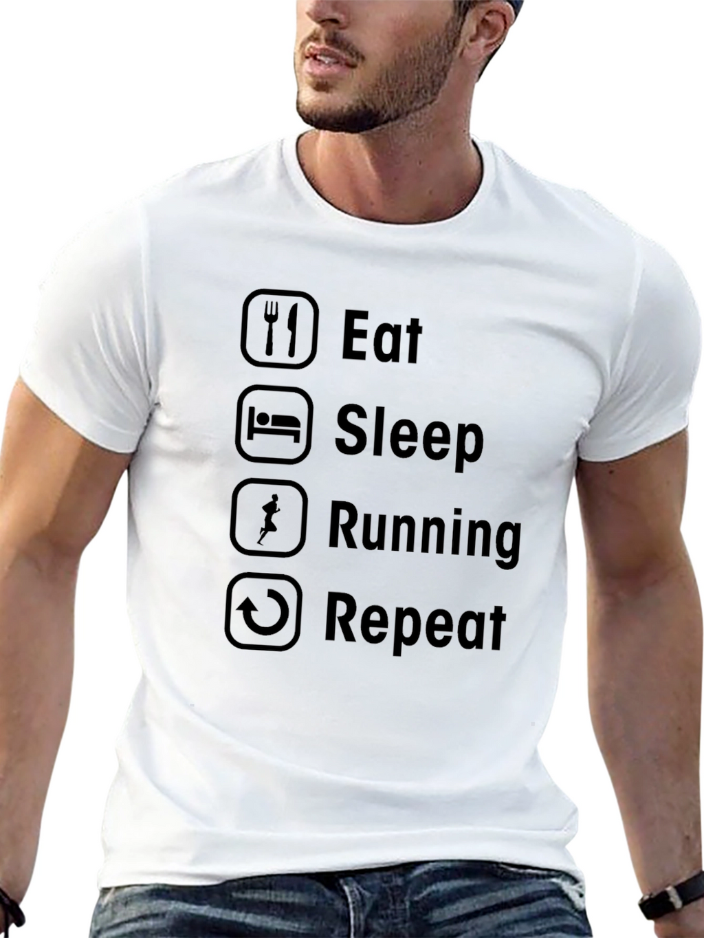 Eat Sleep Running Repeat Graphic Tee