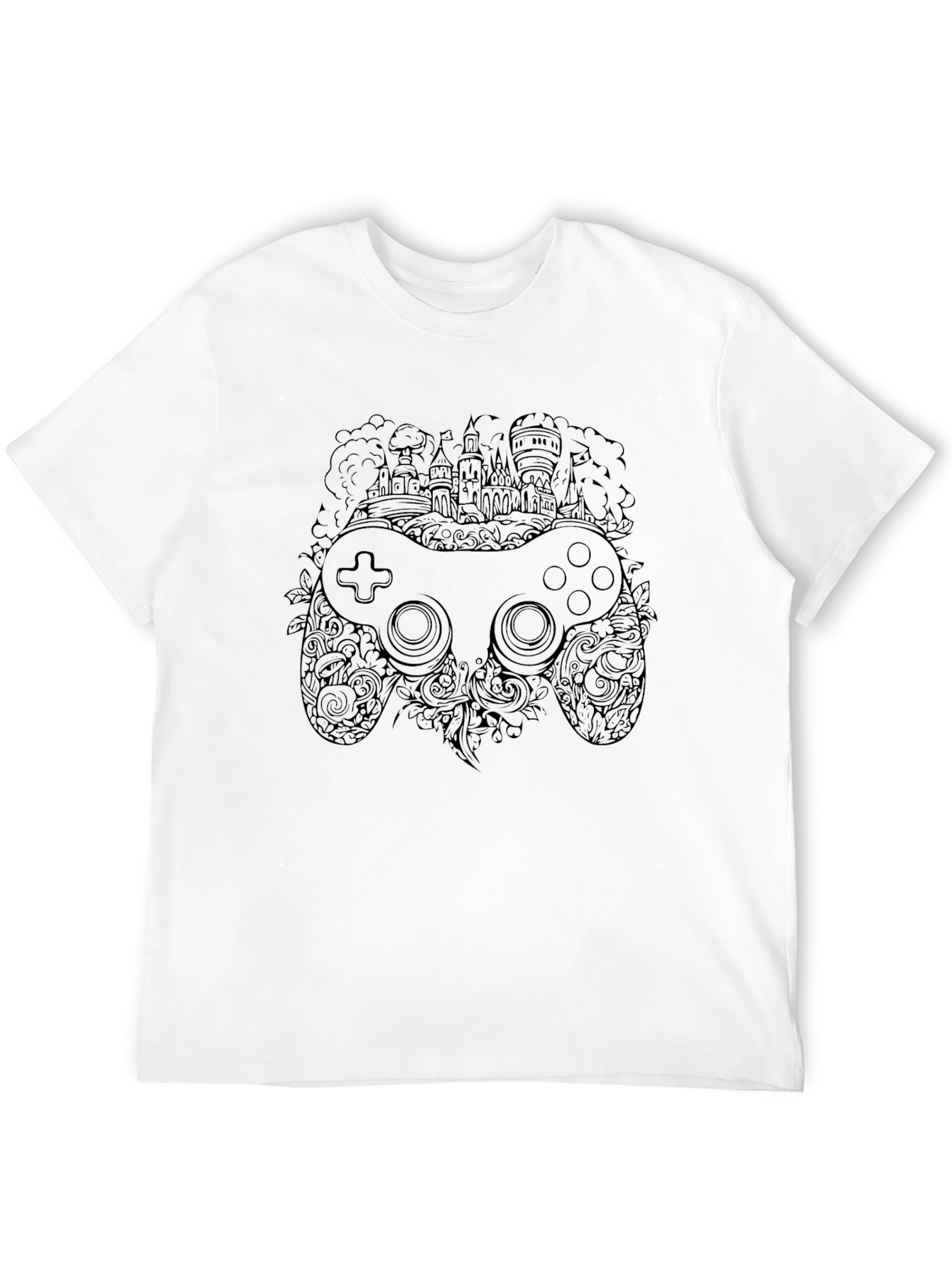 Gaming Controller Castle Black T-Shirt