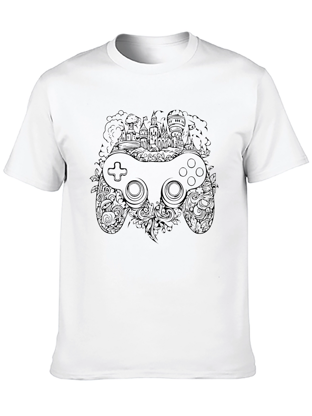 Gaming Controller Castle Black T-Shirt