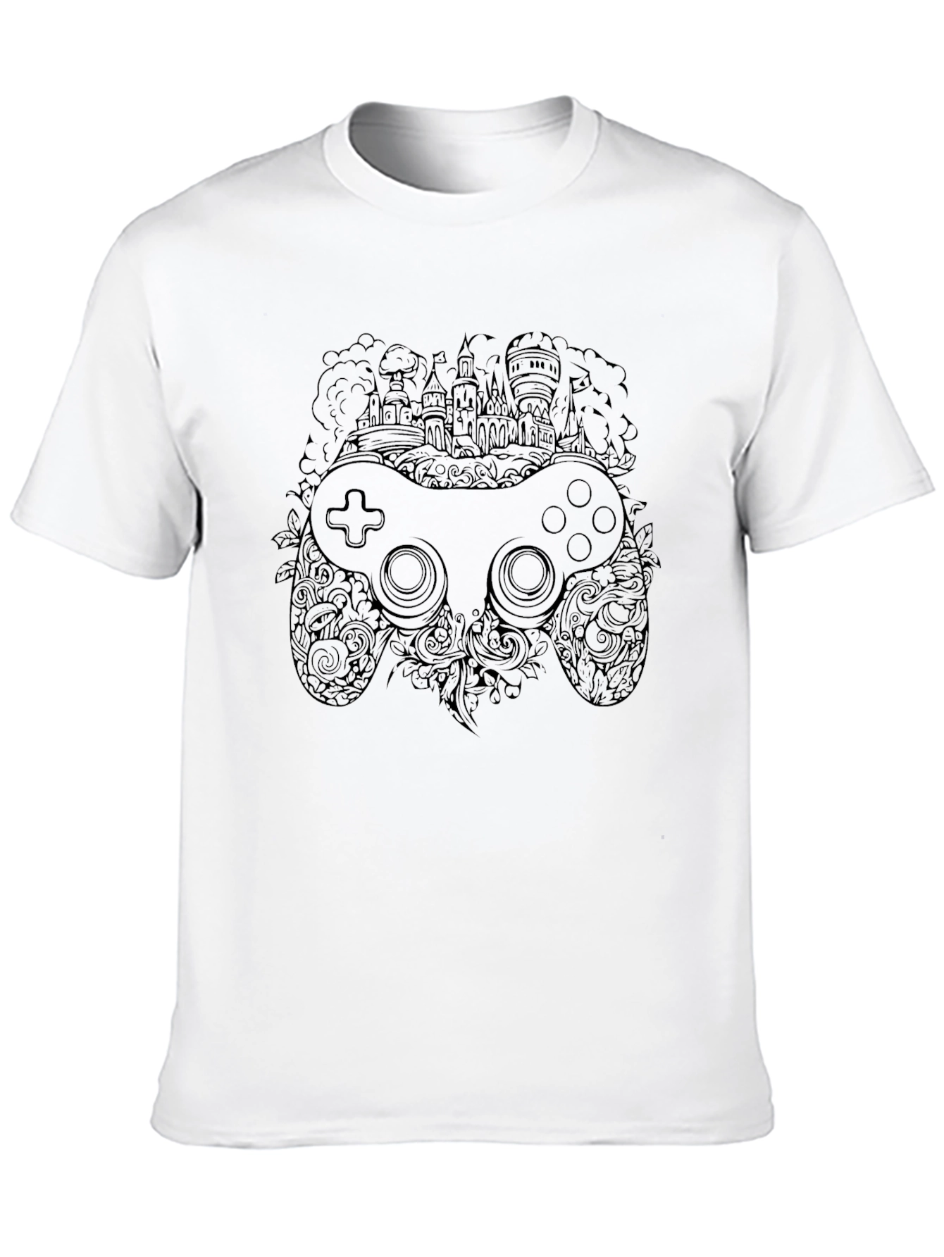Gaming Controller Castle Black T-Shirt