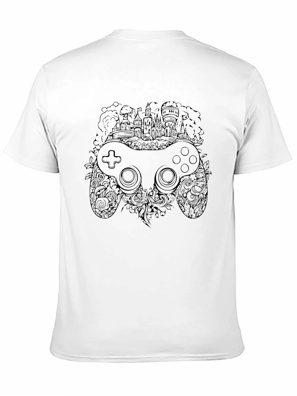 Gaming Controller Castle Black T-Shirt