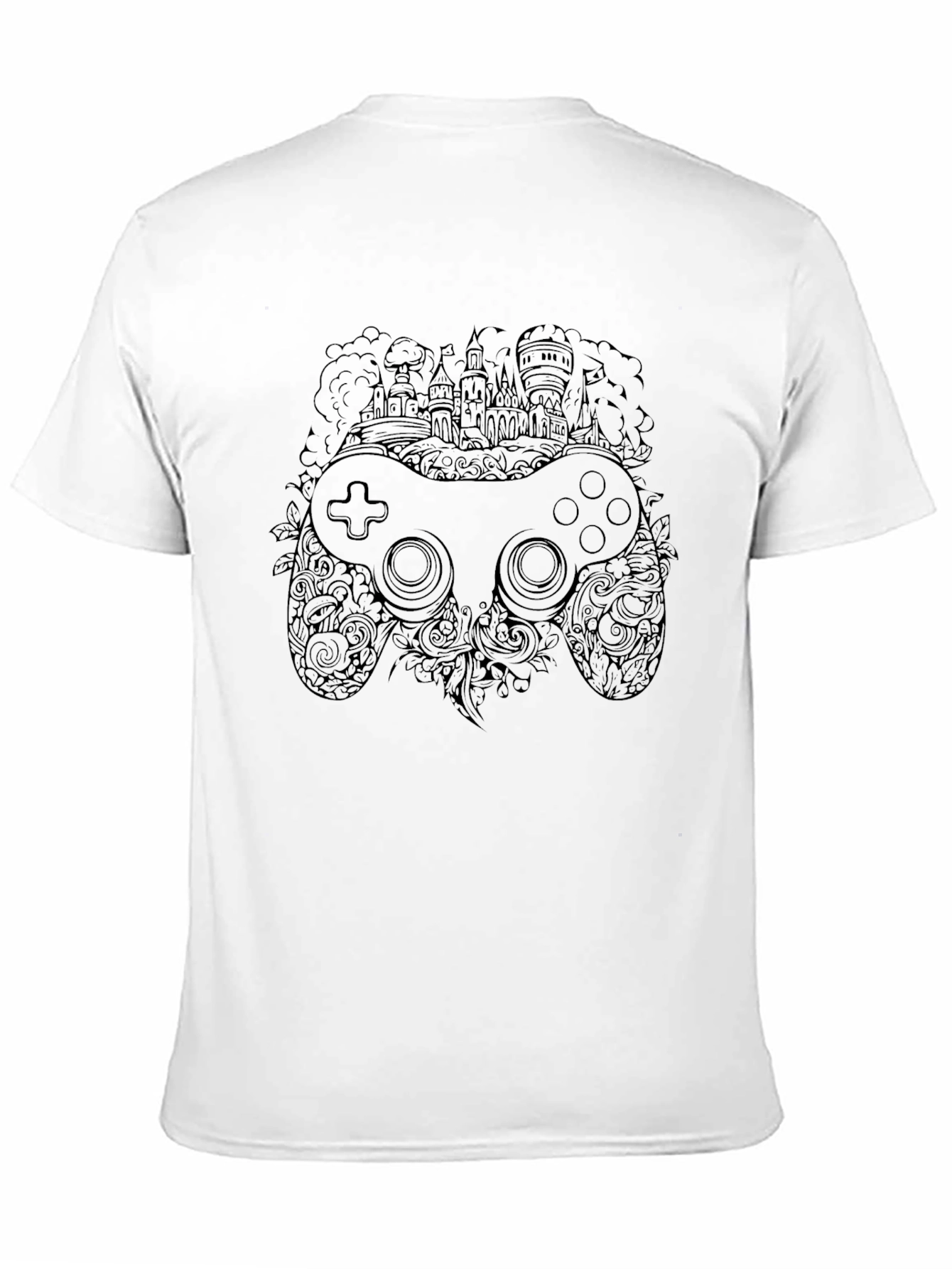 Gaming Controller Castle Black T-Shirt