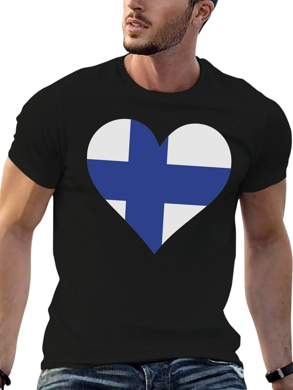 Finland Flag Heart T-Shirt - Finnish Pride Tee