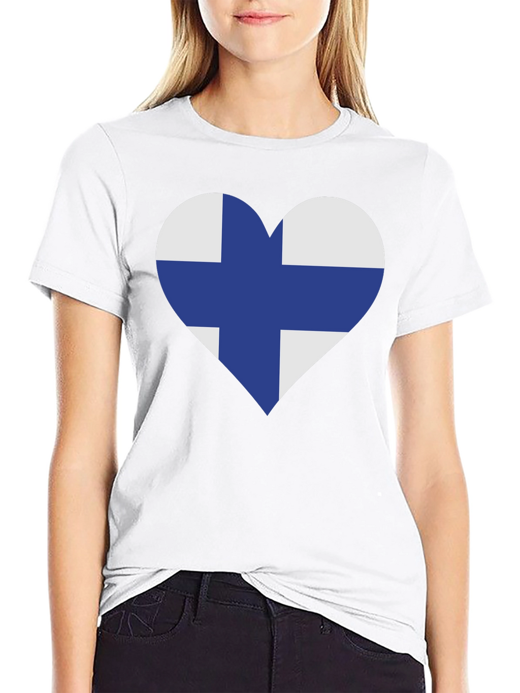 Finland Flag Heart T-Shirt - Finnish Pride Tee