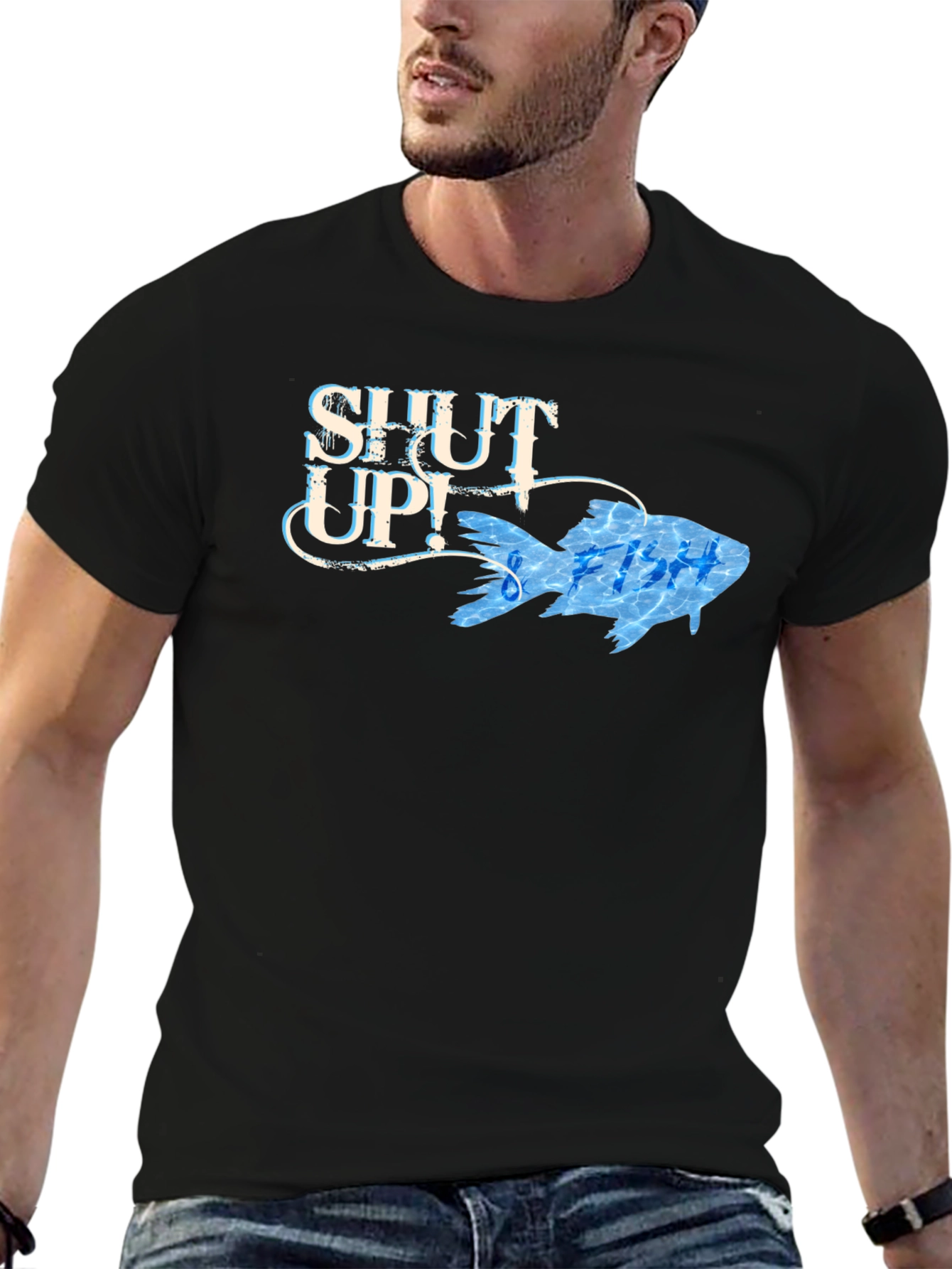 Shut Up! Funny Fish Graphic T-Shirt