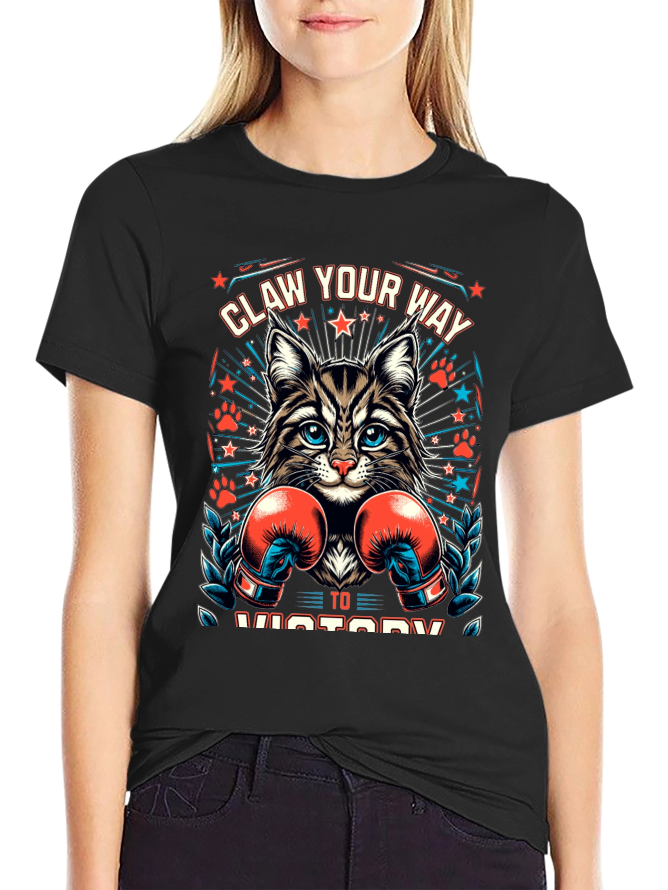 Claw Your Way to Victory Cat Boxing T-Shirt