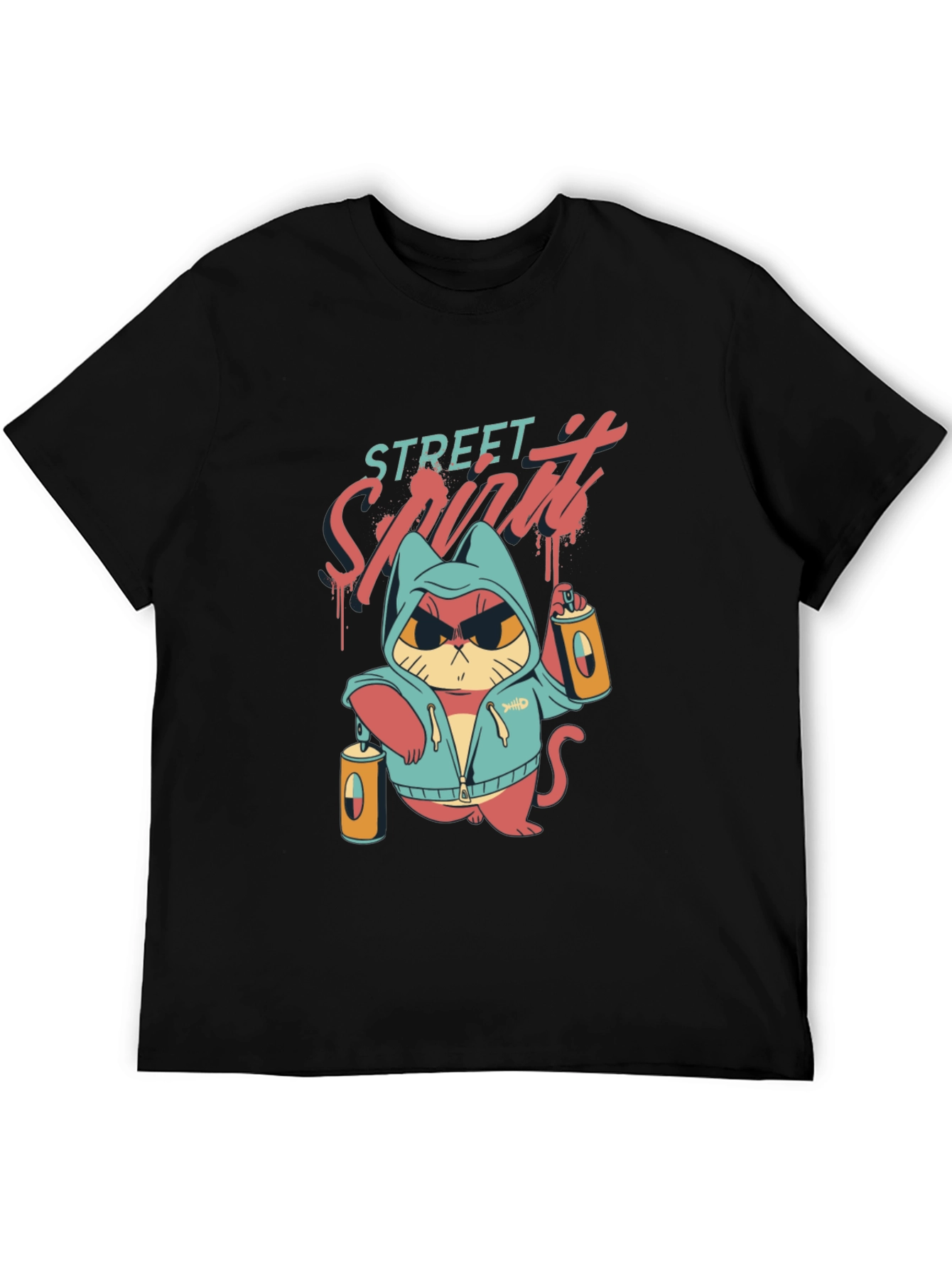 Street Spirit Cat Graphic T-Shirt