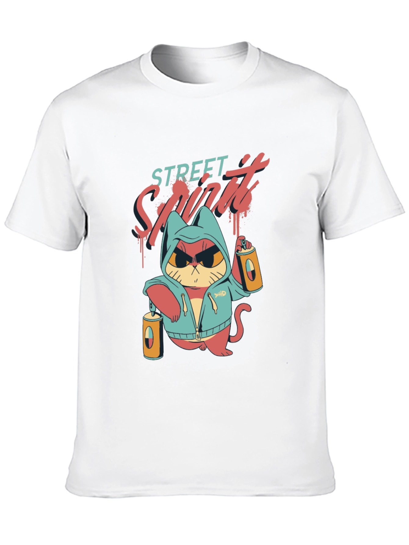 Street Spirit Cat Graphic T-Shirt