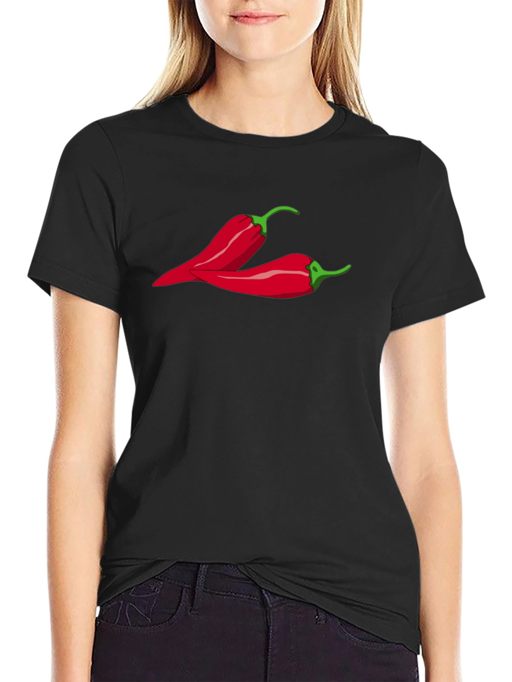 Chili Pepper Graphic Black T-Shirt