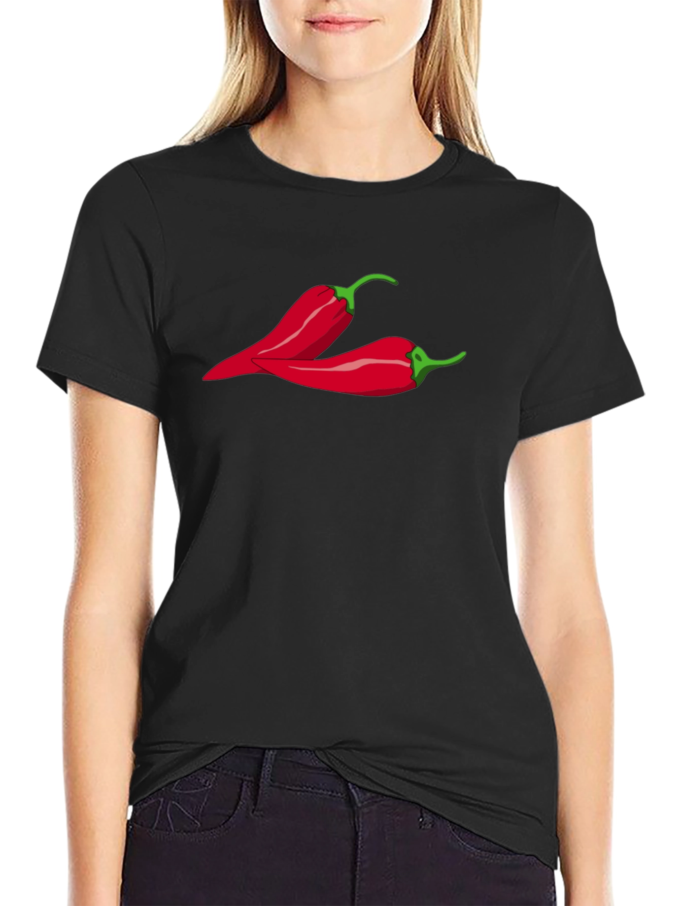 Chili Pepper Graphic Black T-Shirt
