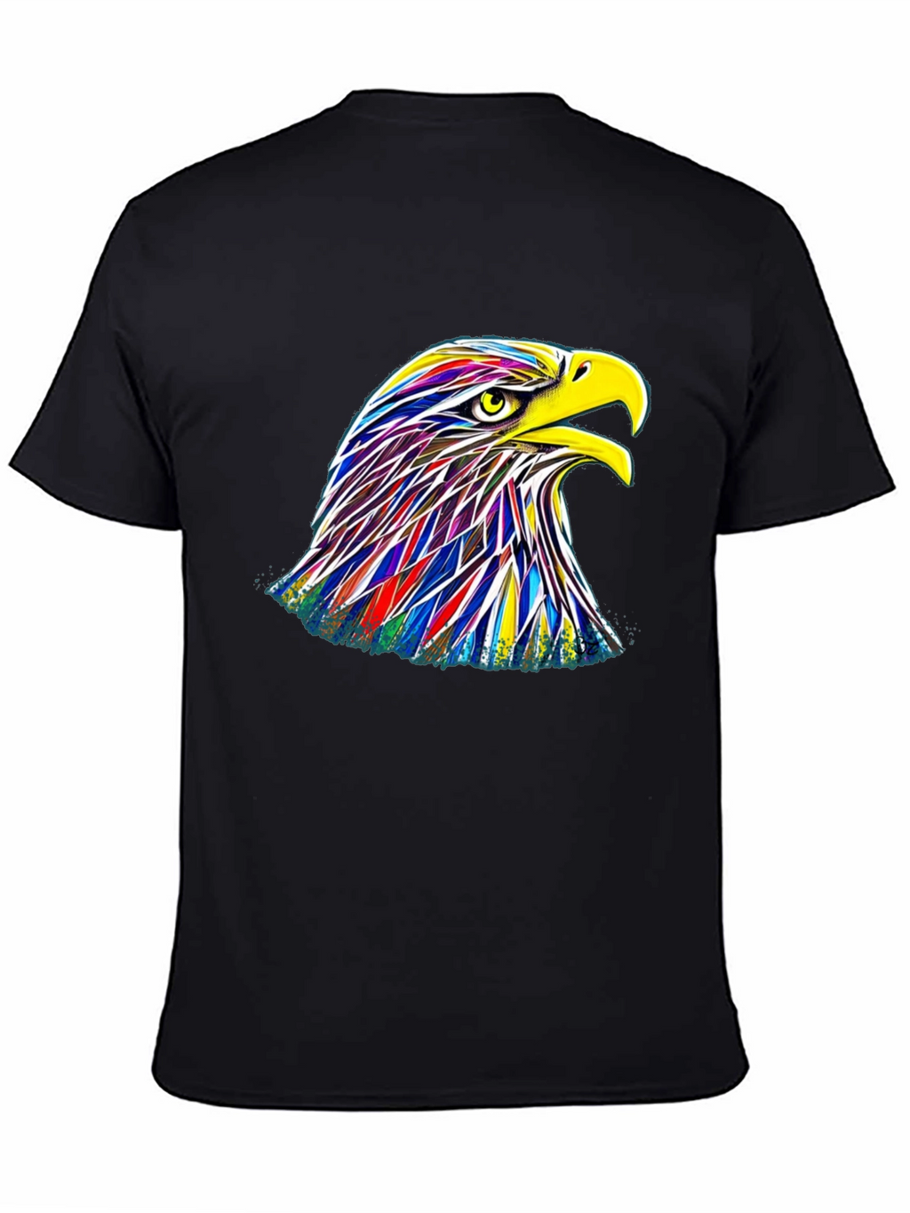 Rainbow Eagle Graphic Black T-Shirt