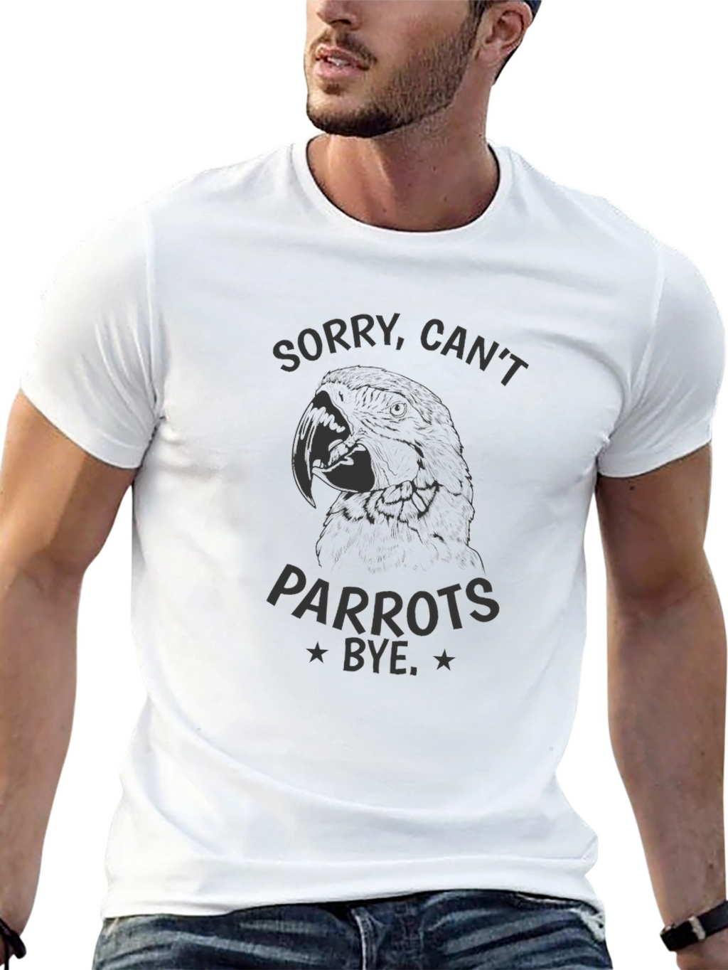 Sorry Cant Parrots Bye Black T-Shirt