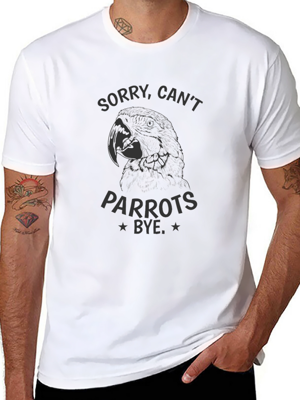 Sorry Cant Parrots Bye Black T-Shirt
