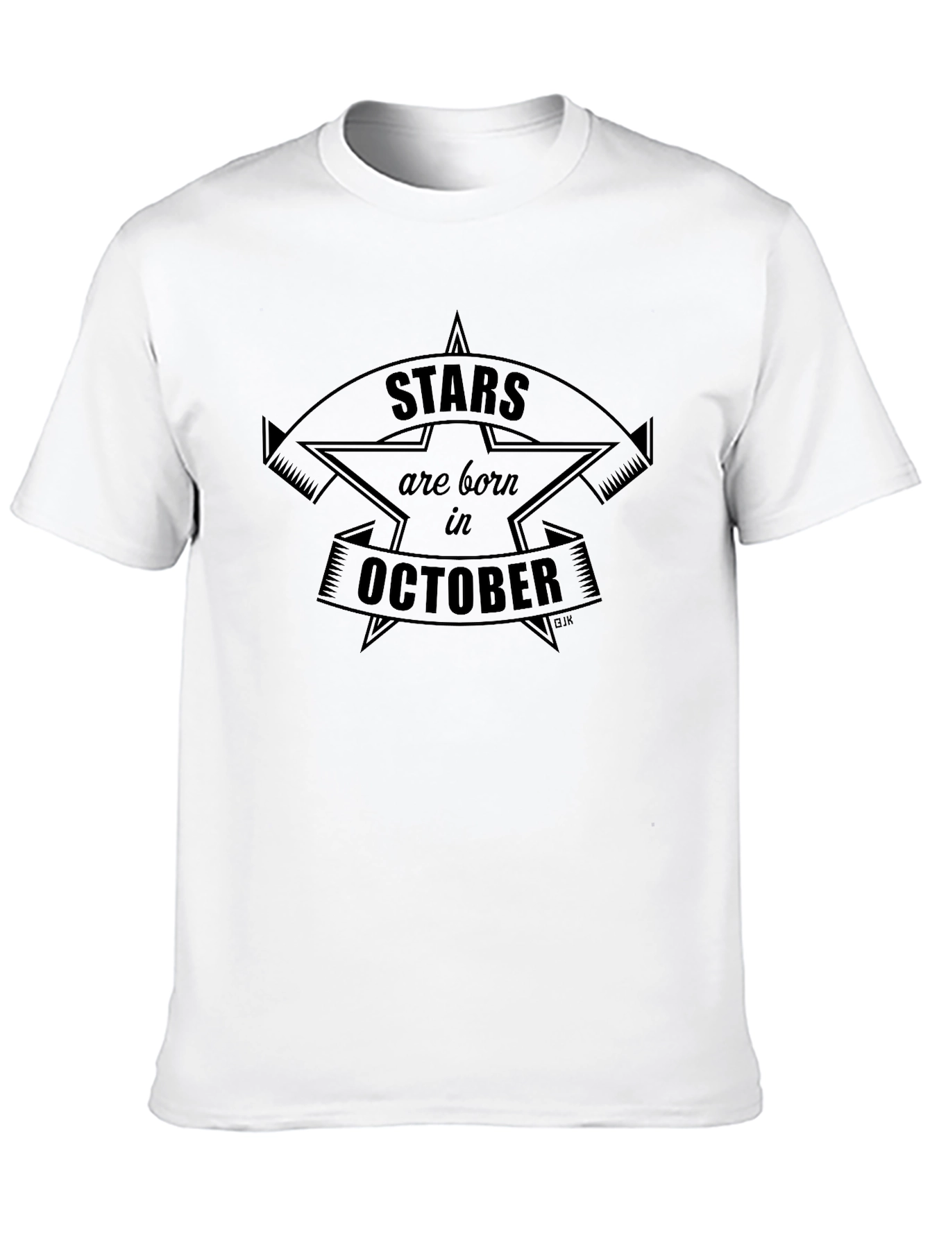 Stars Born in October Black T-Shirt