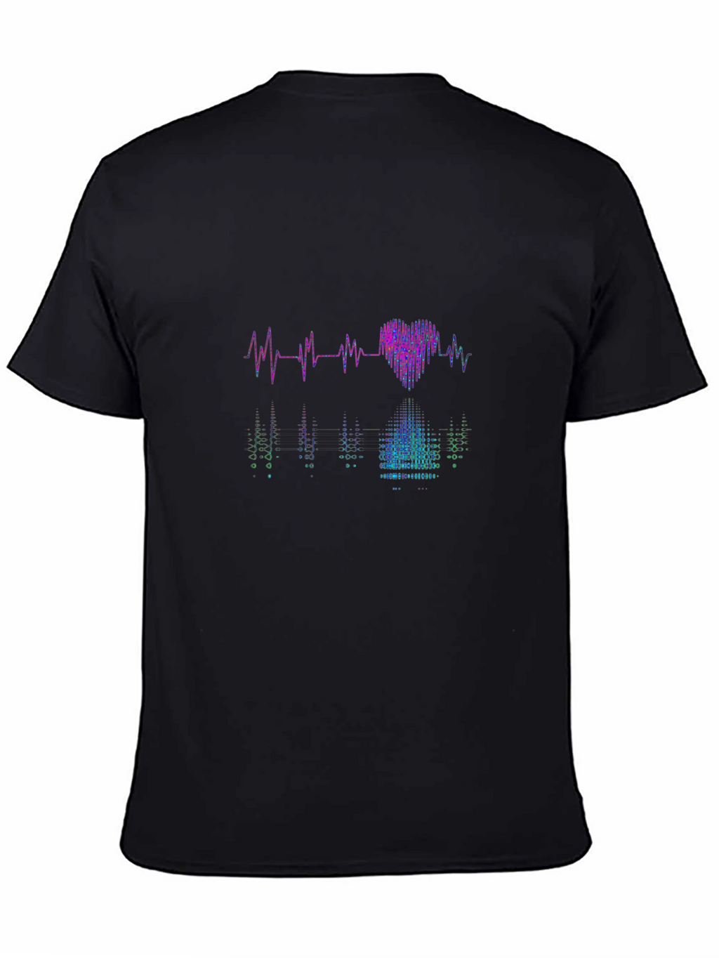 Heartbeat Heart Reflection Graphic Tee - Black