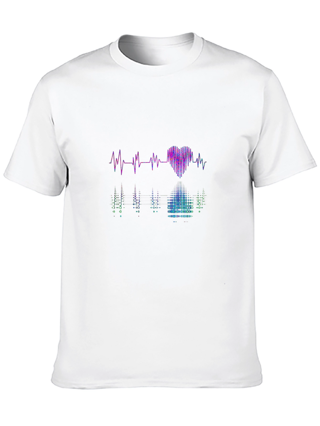 Heartbeat Heart Reflection Graphic Tee - Black