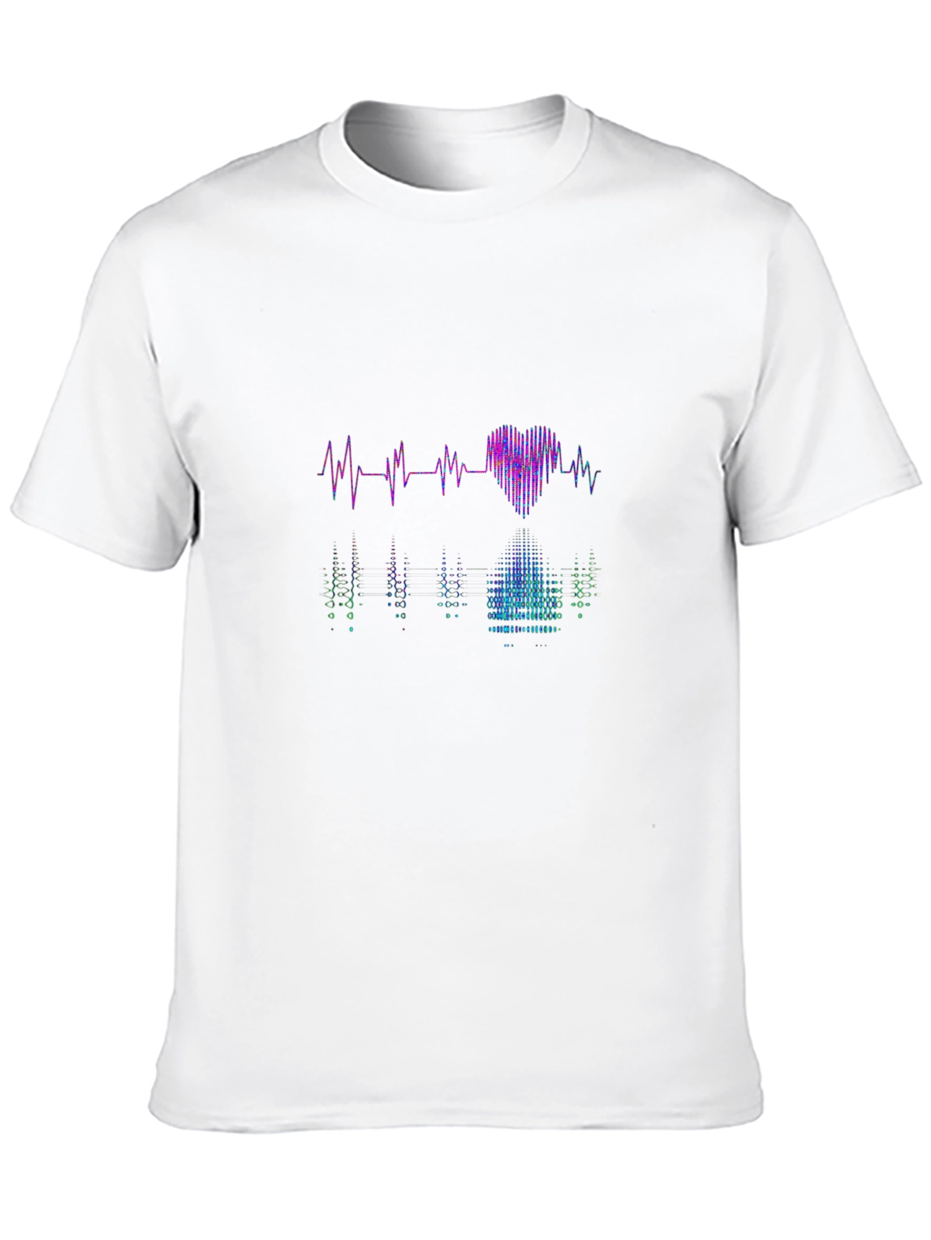 Heartbeat Heart Reflection Graphic Tee - Black
