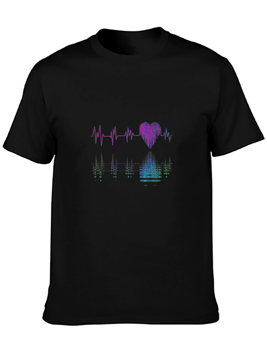 Heartbeat Heart Reflection Graphic Tee - Black
