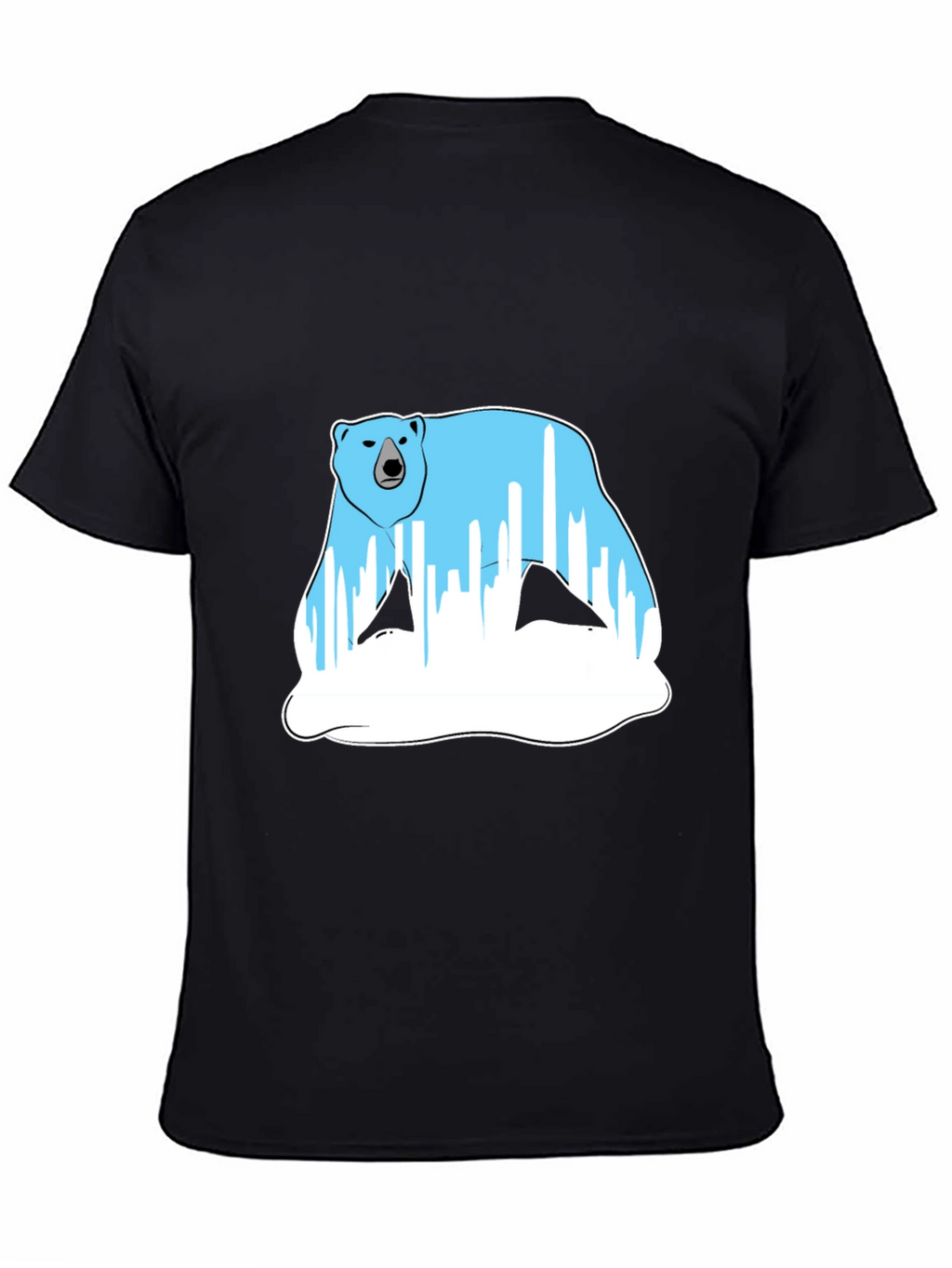 Polar Bear Graphic Tee - Black Cotton Blend