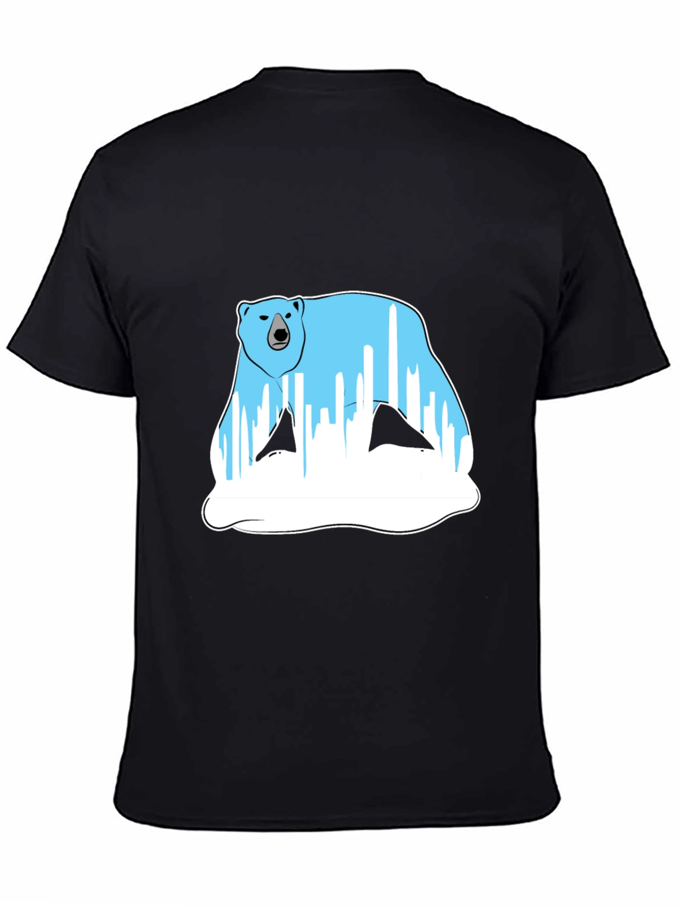Polar Bear Graphic Tee - Black Cotton Blend