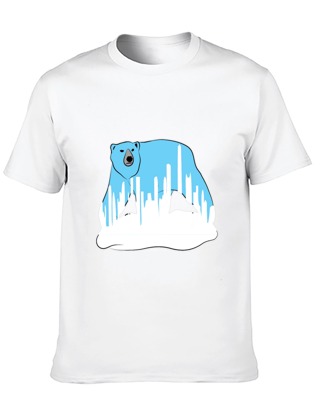 Polar Bear Graphic Tee - Black Cotton Blend