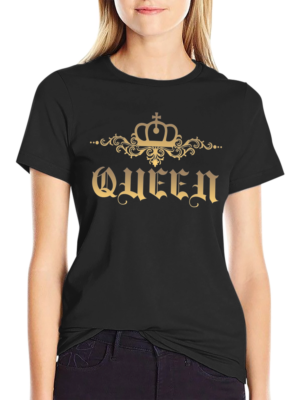 Queen Crown Graphic Black T-Shirt