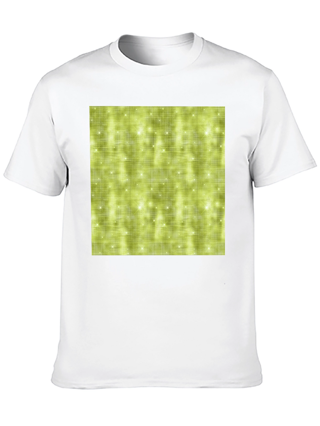 Olive Green Sparkle Pattern Crewneck T-Shirt