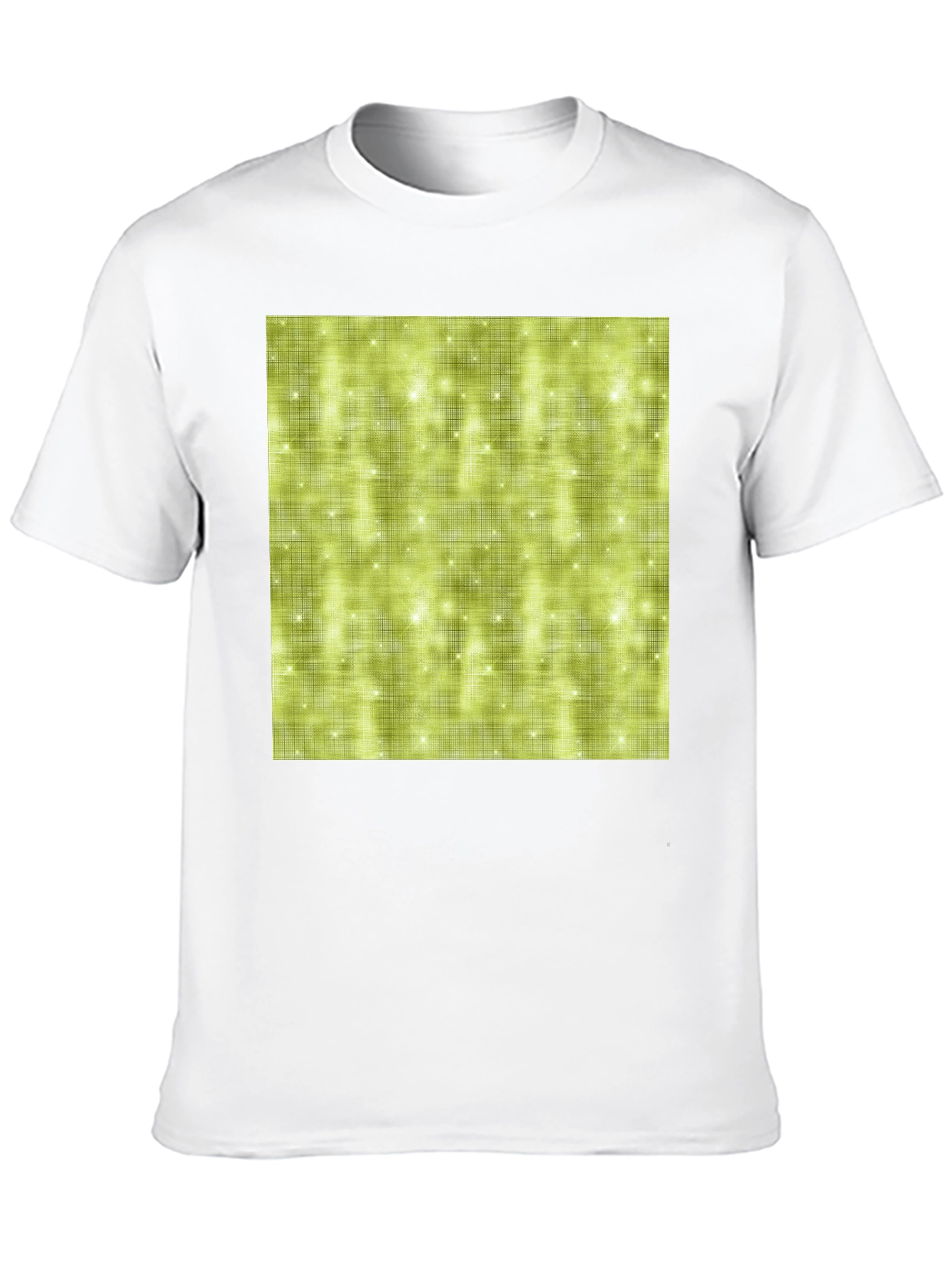 Olive Green Sparkle Pattern Crewneck T-Shirt