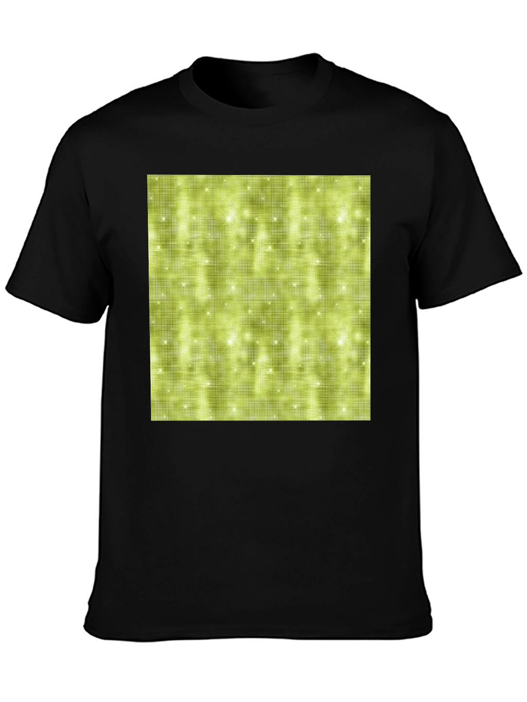 Olive Green Sparkle Pattern Crewneck T-Shirt