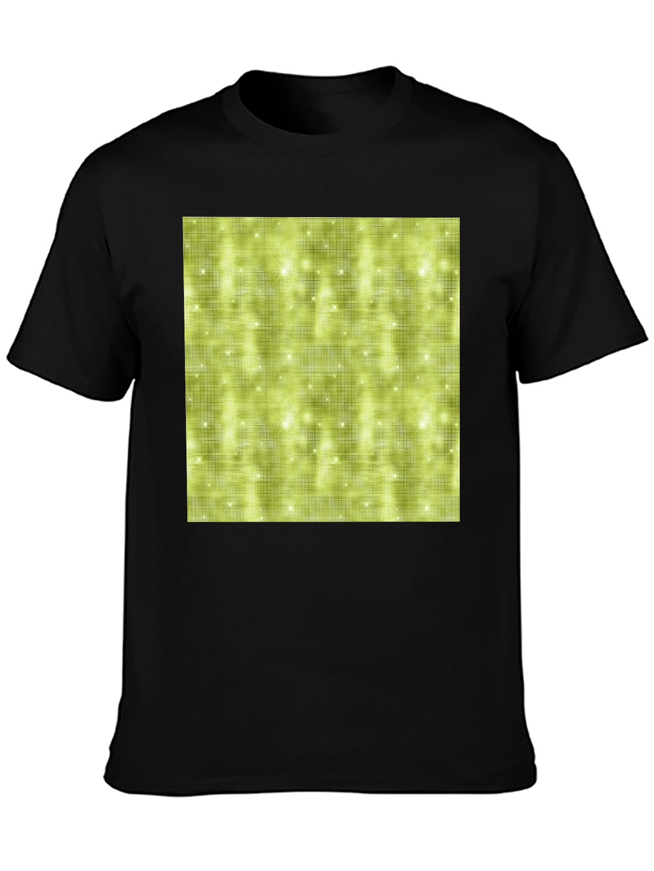 Olive Green Sparkle Pattern Crewneck T-Shirt
