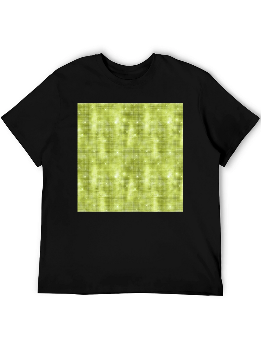 Olive Green Sparkle Pattern Crewneck T-Shirt