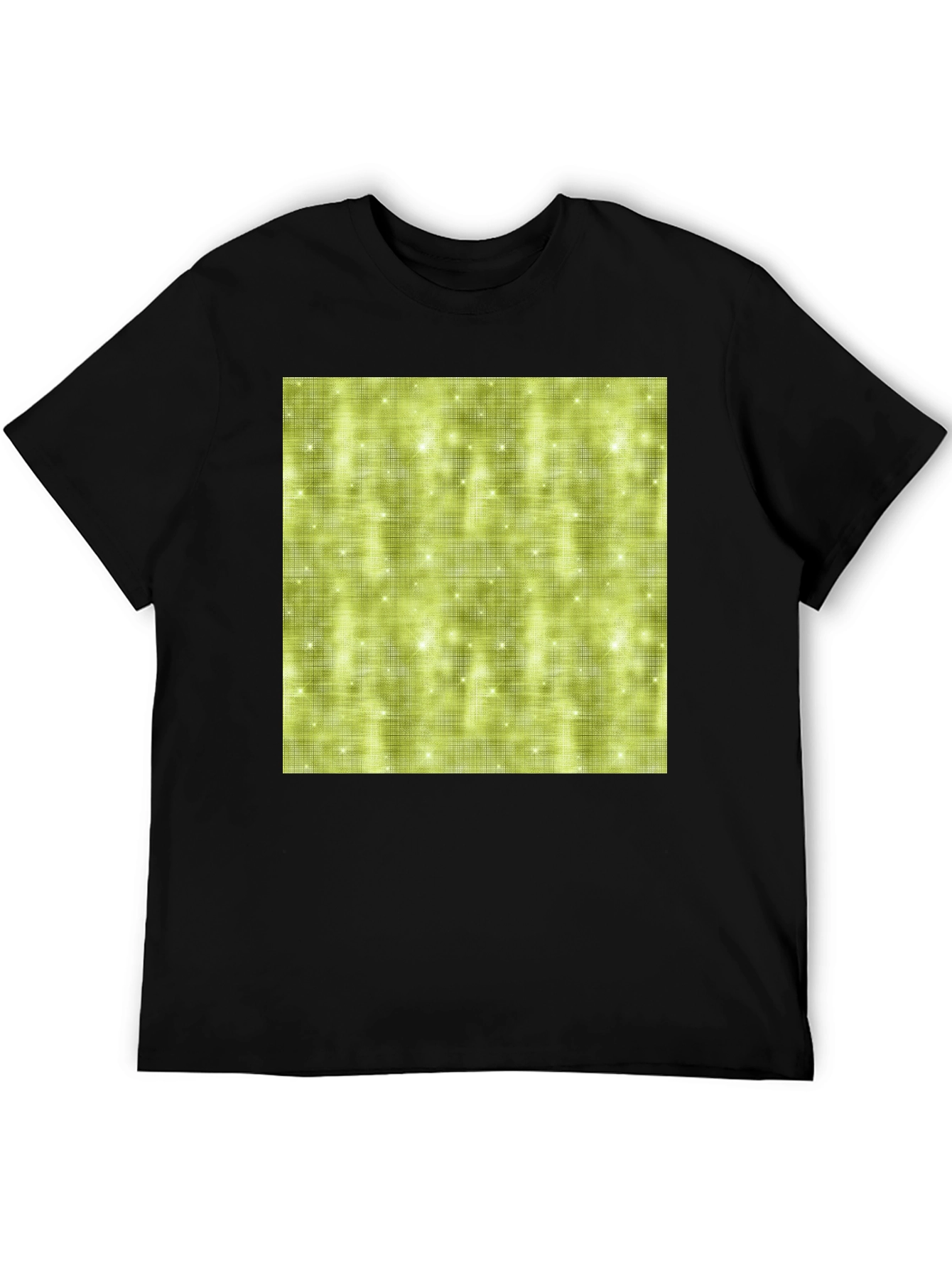 Olive Green Sparkle Pattern Crewneck T-Shirt
