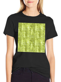 Olive Green Sparkle Pattern Crewneck T-Shirt
