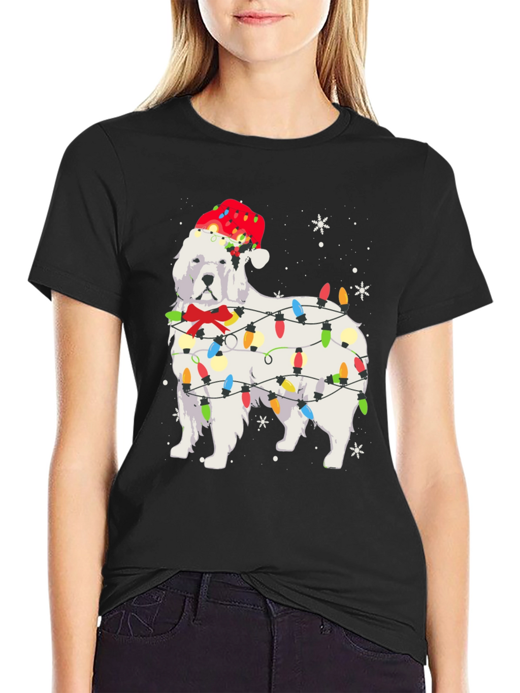 Festive Dog Christmas Lights T-Shirt