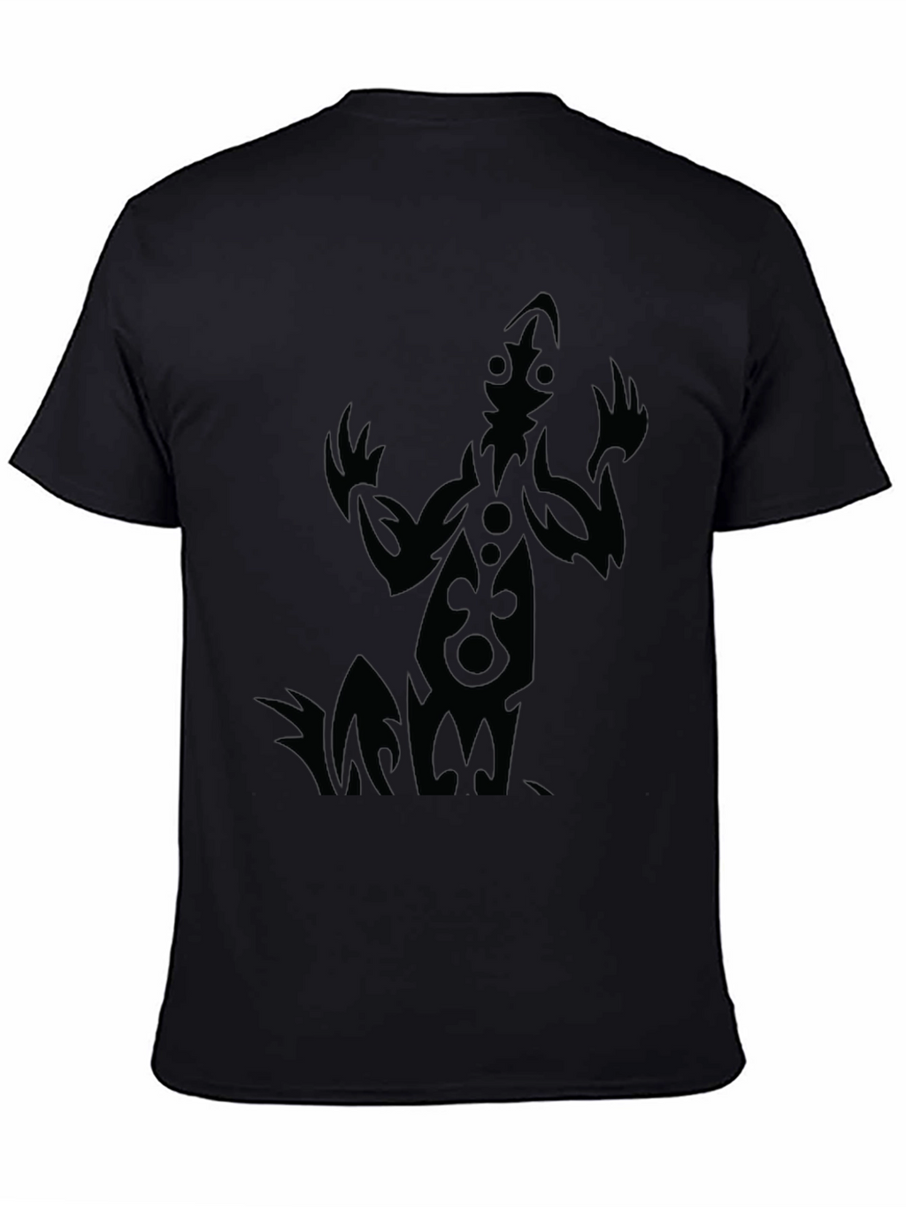 Tribal Figure Graphic Tee - Black Cotton