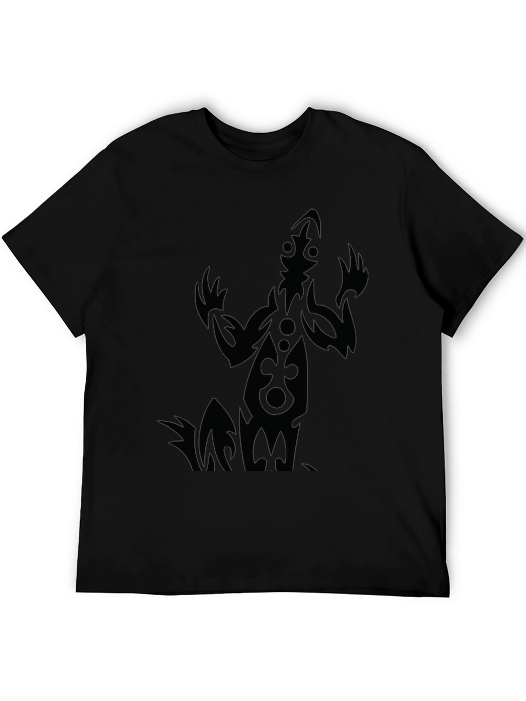 Tribal Figure Graphic Tee - Black Cotton