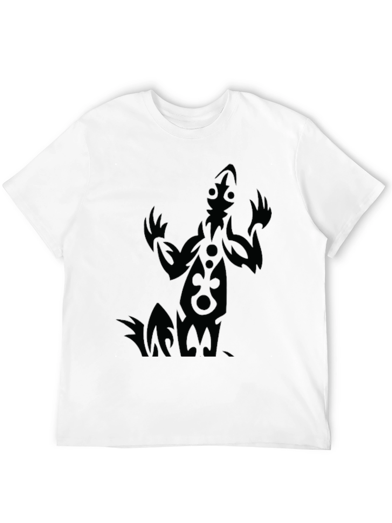 Tribal Figure Graphic Tee - Black Cotton