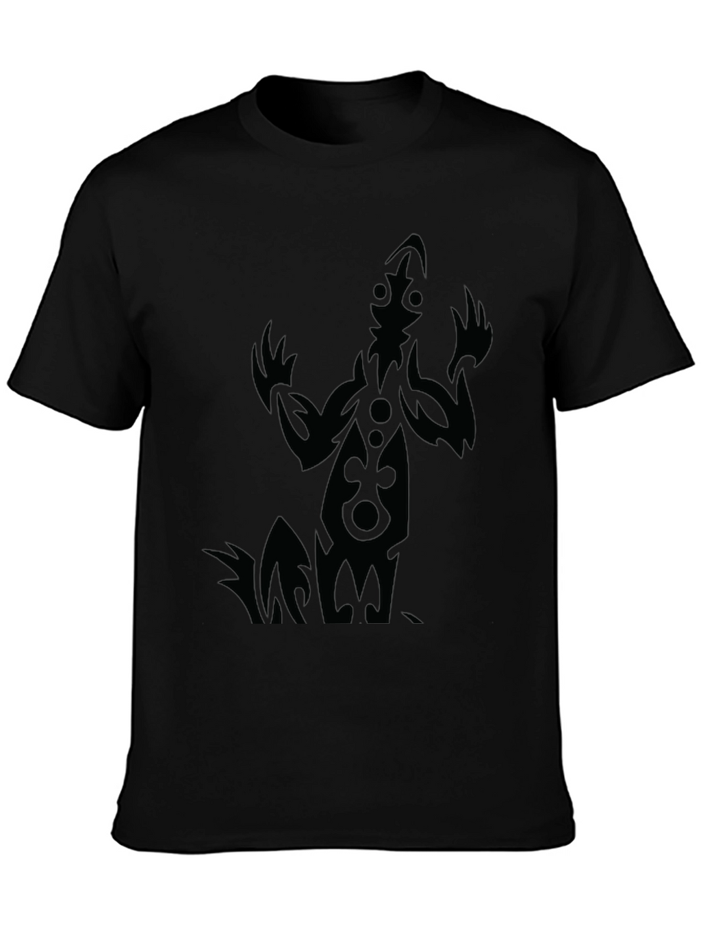 Tribal Figure Graphic Tee - Black Cotton