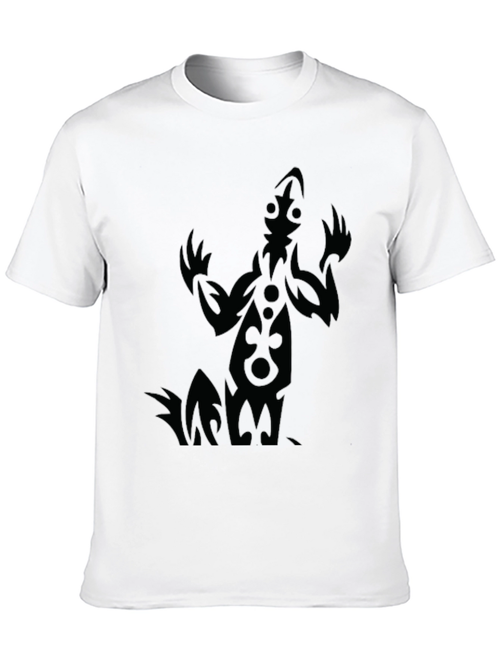 Tribal Figure Graphic Tee - Black Cotton