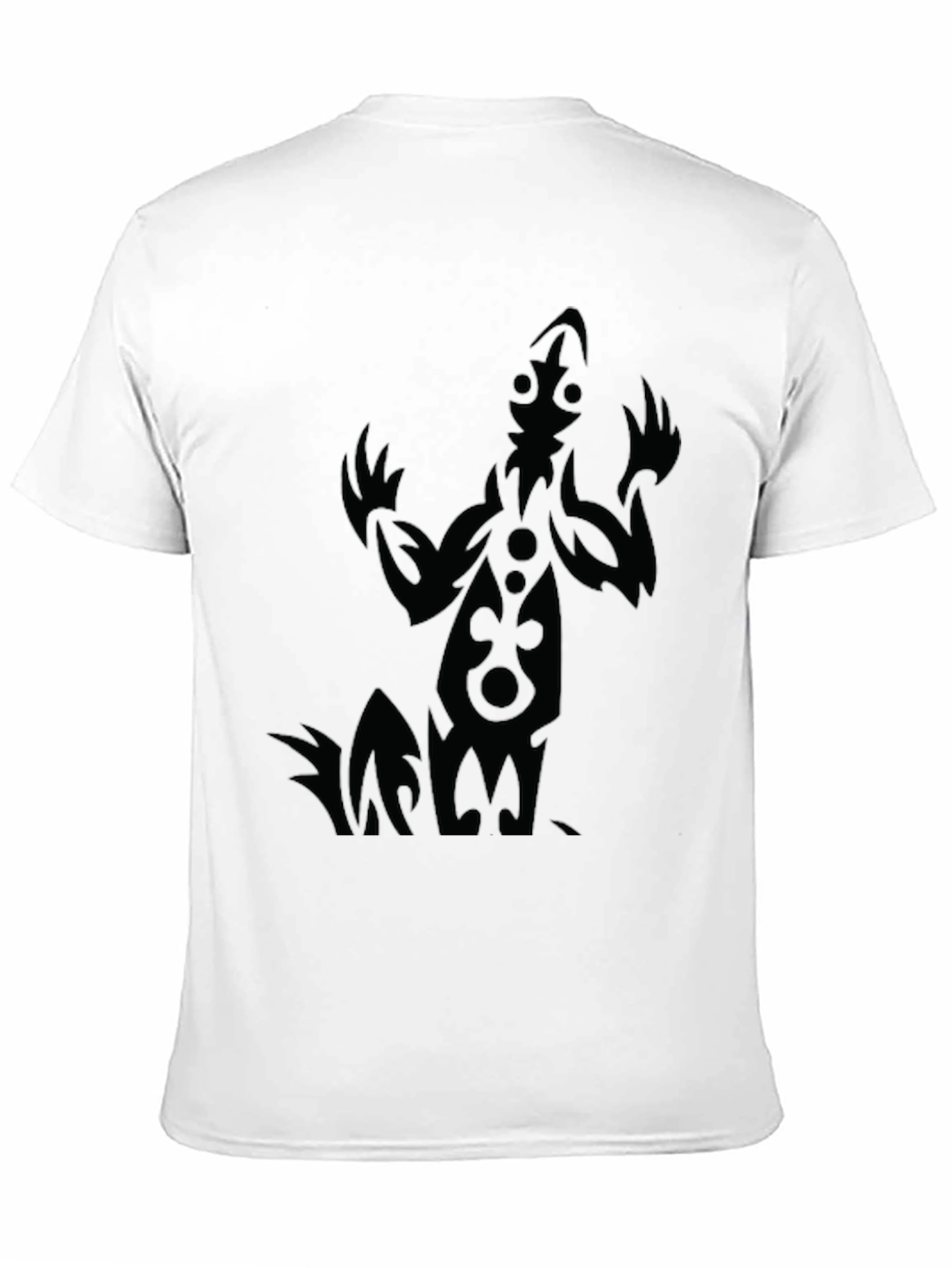 Tribal Figure Graphic Tee - Black Cotton