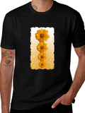 Floral Cascade Black T-Shirt