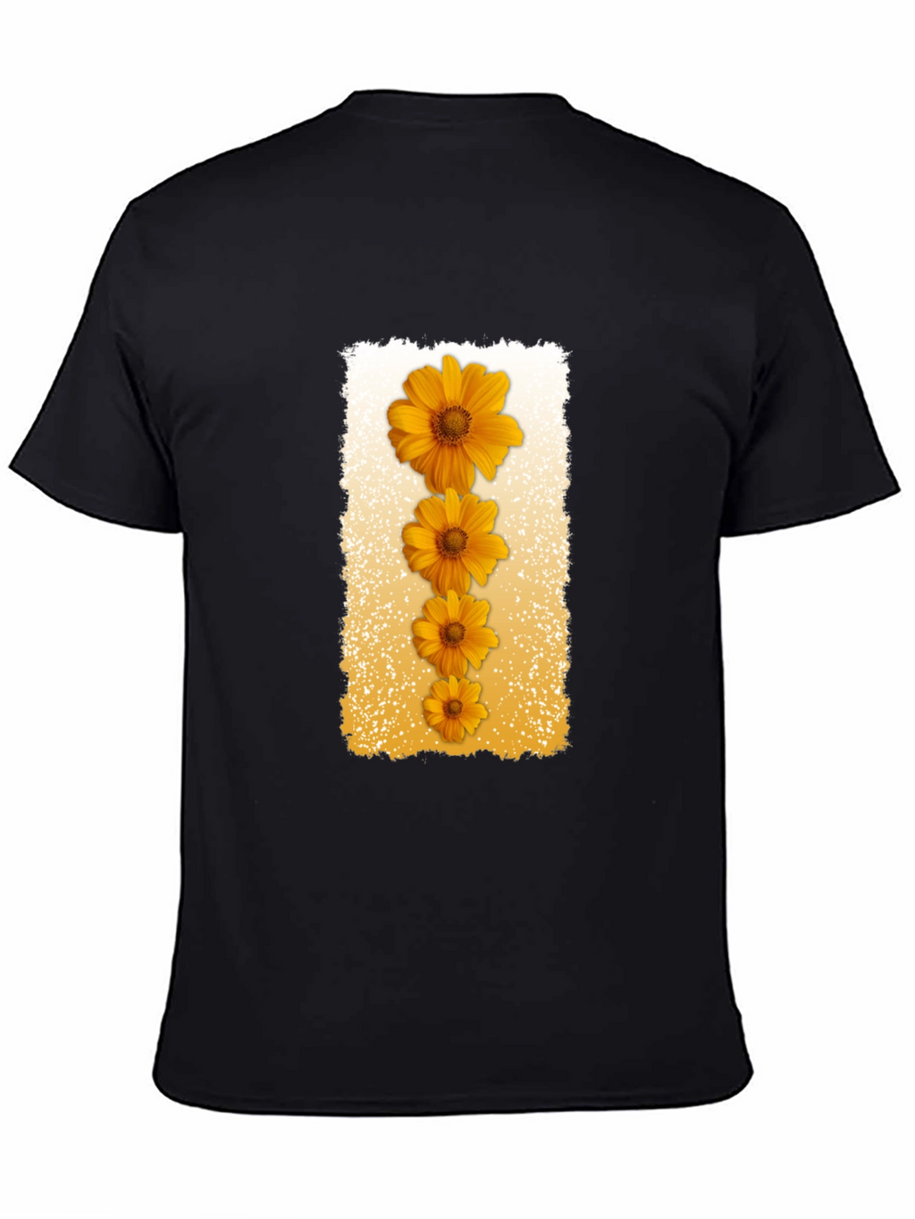 Floral Cascade Black T-Shirt