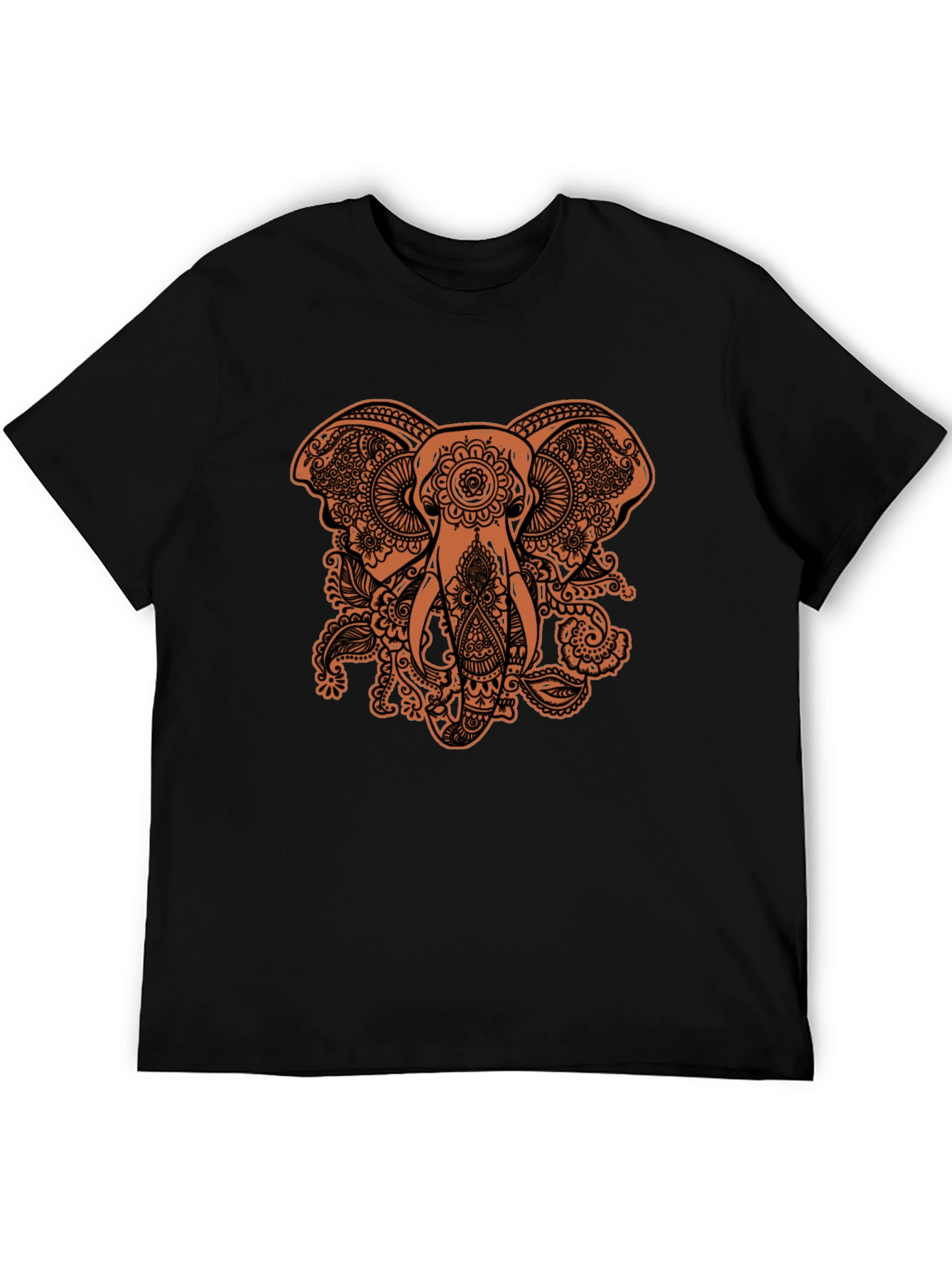 Elephant Paisley Graphic Tee - Black