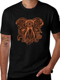 Elephant Paisley Graphic Tee - Black