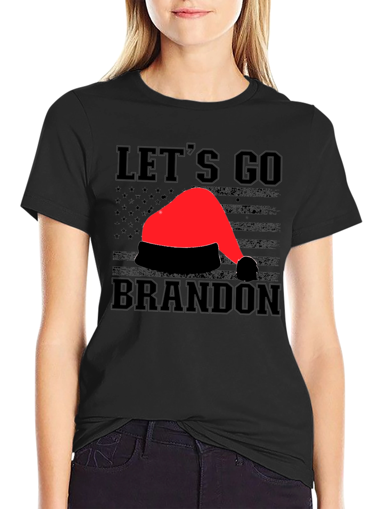 Lets Go Brandon Santa Hat T-Shirt