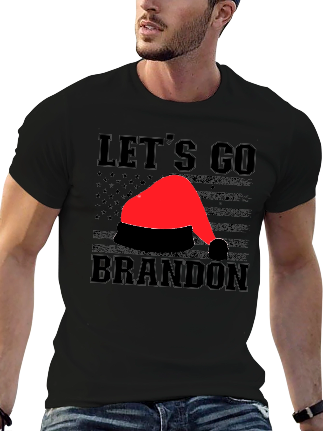 Lets Go Brandon Santa Hat T-Shirt