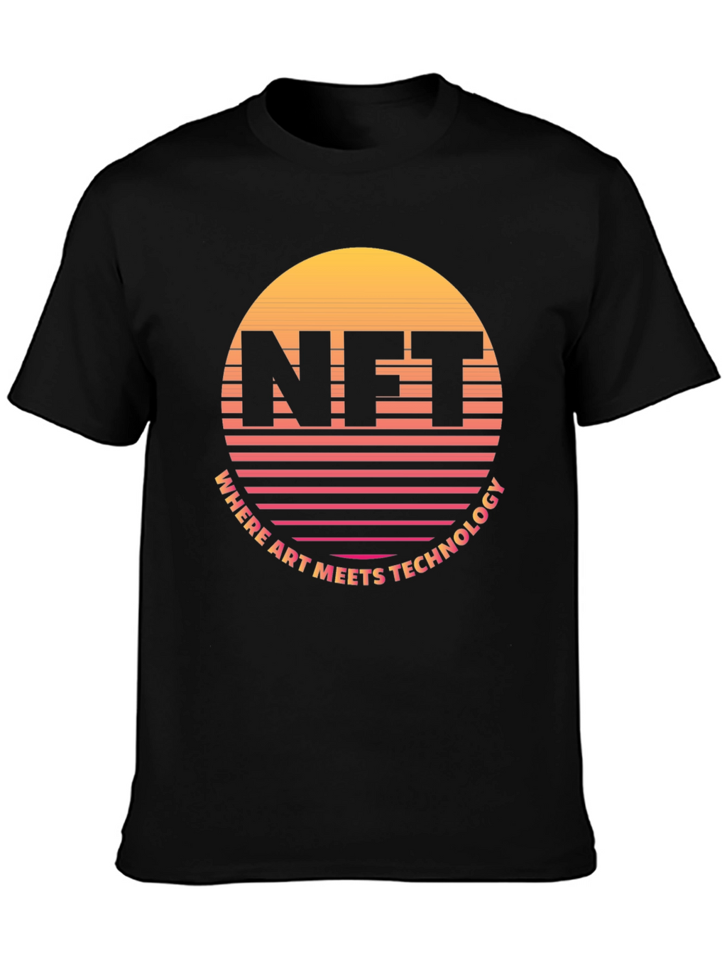 NFT Retro Sunset T-Shirt - Art Meets Technology