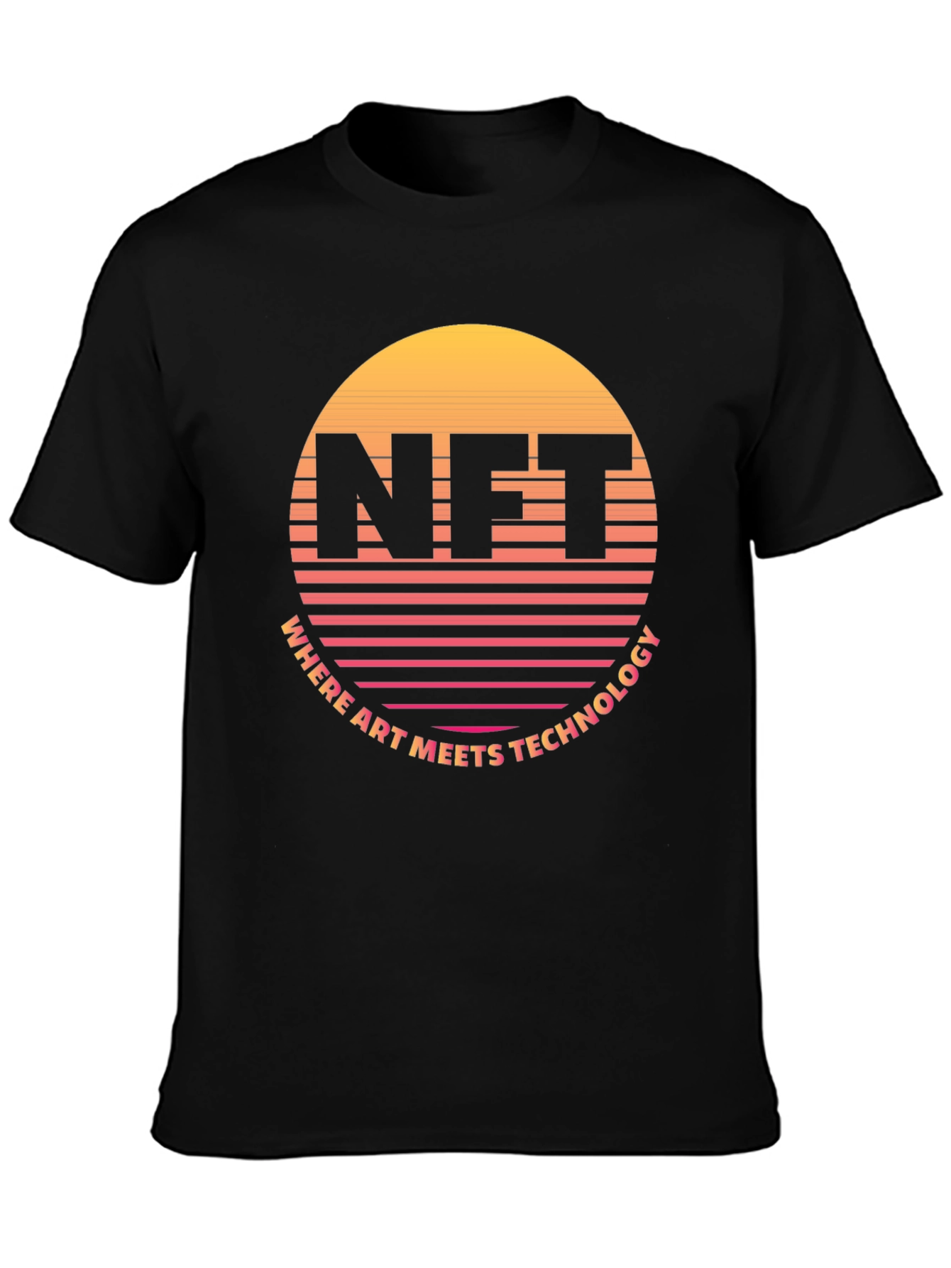 NFT Retro Sunset T-Shirt - Art Meets Technology
