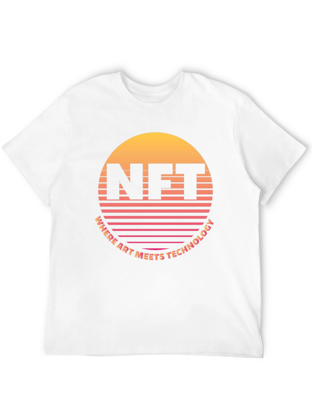 NFT Retro Sunset T-Shirt - Art Meets Technology