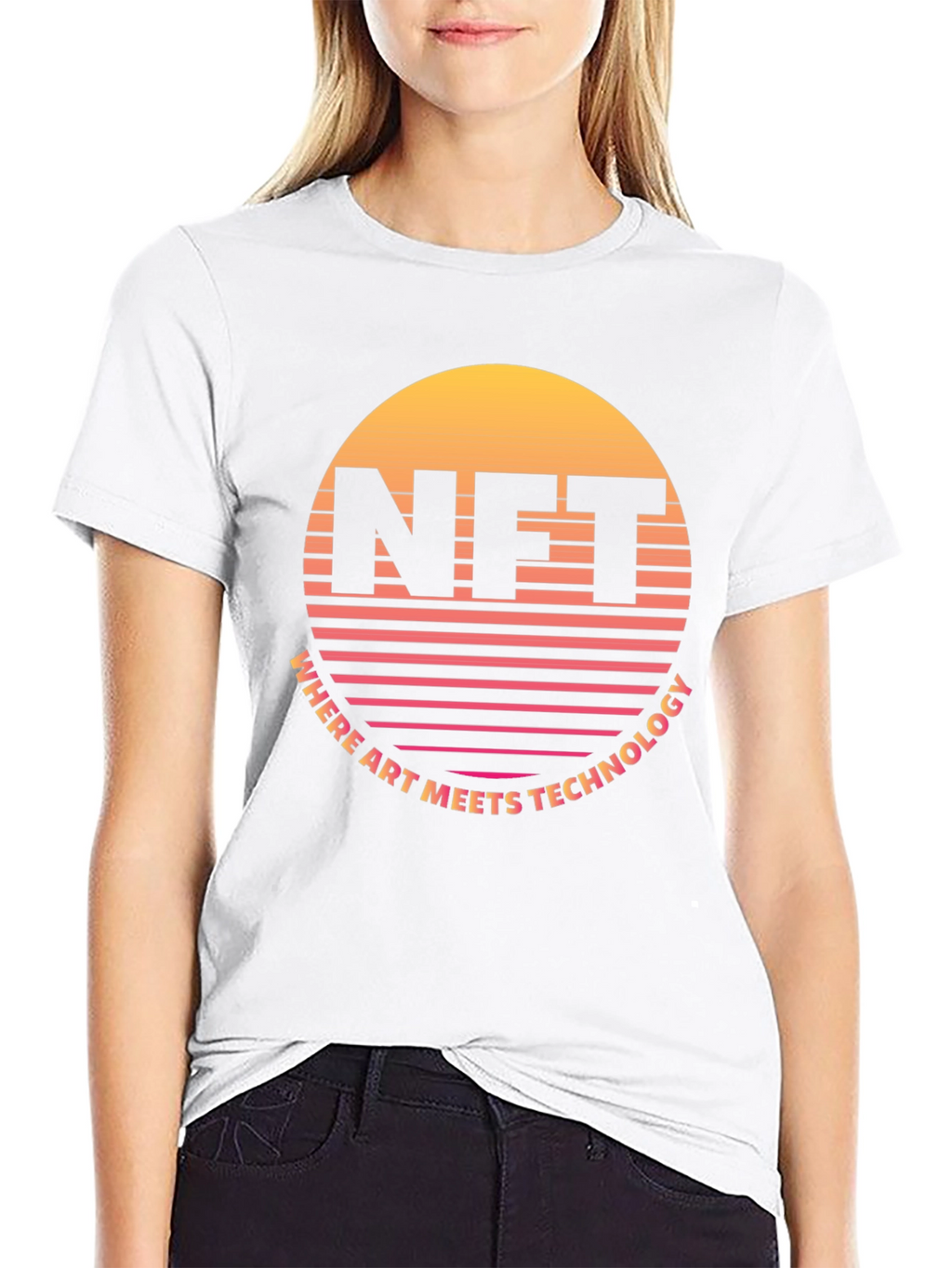 NFT Retro Sunset T-Shirt - Art Meets Technology